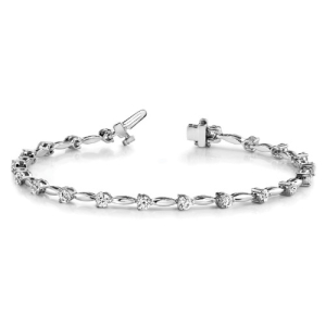 Ruth 1.00 - 4.00 Carat Natural Round cut 3 Prong  Diamond Tennis Bracelet