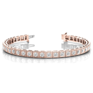 Rosie Natural Rose Gold 4 Prong Diamond Tennis Bracelet