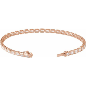 Robina Natural Rose Gold Bezel Set Diamond Tennis Bracelet