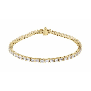 Renea Natural Yellow Gold 4 Prong Diamond Tennis Bracelet