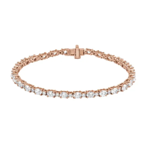 Suzanna Natural Rose Gold 4 Prong Diamond Tennis Bracelet