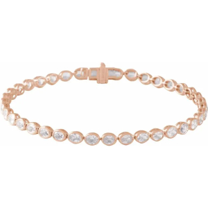 Raynne Natural Diamond Rose Gold Bezel Set  Bracelet