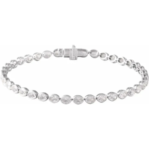 Raynne Natural Diamond Oval cut Bezel Set  Bracelet