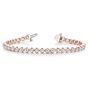 Roselynn Natural Rose Gold 4 Claw Set Diamond Tennis Bracelet