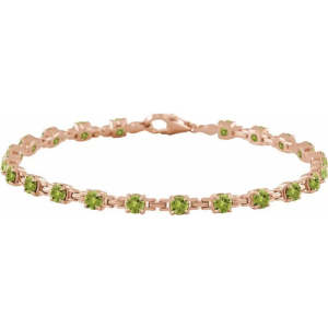 Rhetta Peridot Rose Gold 4 Prong  Bracelet