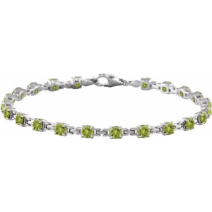 Rhetta 5.30 Carat Peridot Round cut 4 Prong  Bracelet