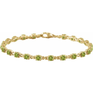Rhetta Peridot Yellow Gold 4 Prong  Bracelet