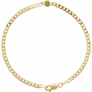 Raquelle Peridot Yellow Gold Bezel Set  Bracelet