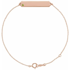 Pymma Peridot Rose Gold Flush Setting  Bracelet
