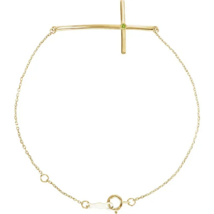 Purlie Peridot Yellow Gold 4 Prong  Bracelet