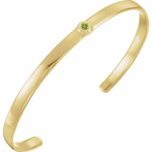 Rozana Peridot Yellow Gold Bezel Set  Bracelet