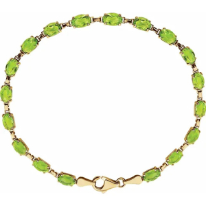 Rheba Peridot Rose Gold 4 Prong  Bracelet