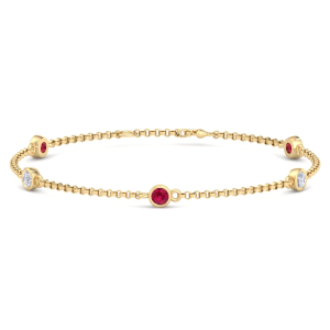 Ronisha Natural Ruby Yellow Gold Chain