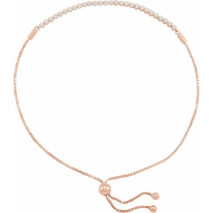 Silvya Natural Diamond Rose Gold Chain Bracelet
