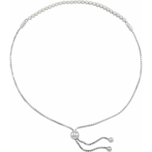 Silvya Natural Diamond White Gold Chain Bracelet