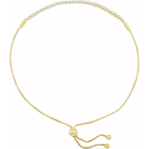 Silvya Natural Diamond Yellow Gold Chain Bracelet