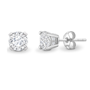 Jasmine 0.10 - 3.00 Carat Lab-Created Round cut 4 Prong  Studs Diamond Earrings