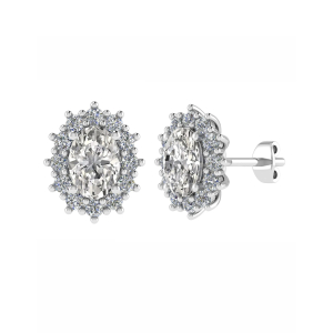 Jayli Lab-Created Pave Set Halo Diamond Earrings