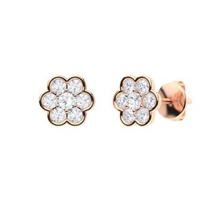 Gail Natural Rose Gold 6 Prong Everyday Diamond Earrings