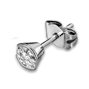 Geena 0.15 - 2.00 Carat Natural Round cut Half Bezel  Men's Diamond Earrings