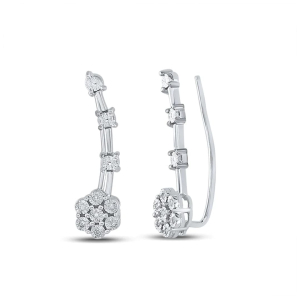 Francise 0.40 Carat Natural Round cut Claw Set  Diamond Earrings