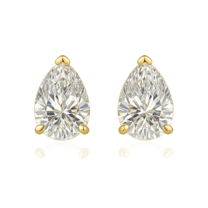 Jazlyn Lab-Created Yellow Gold 3 Prong Studs Diamond Earrings