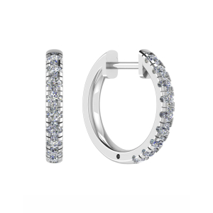 Kaci 0.50 - 2.50 Carat Natural Round cut Prong Set  Hoop Diamond Earrings