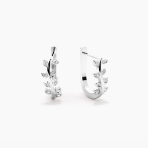 Katty Natural Bezel Set Hoop Diamond Earrings