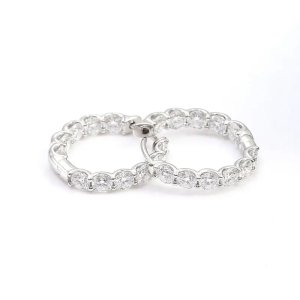 Keely 0.55 - 2.50 Carat Natural Round cut 4 Claw Set  Hoop Diamond Earrings