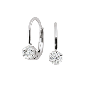 Kamilah 0.25 Carat Natural Round cut Claw Set  Hoop Diamond Earrings