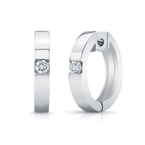 Kathleen Natural Channel Set Hoop Diamond Earrings
