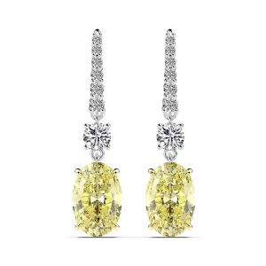 Hayley 4 Prong Set Yellow Diamond Earrings