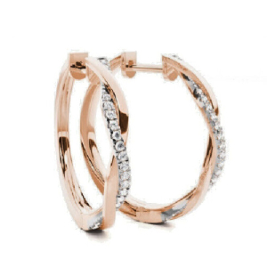 Frederica 0.25 Carat Natural Round cut Claw Set  Hoop Diamond Earrings