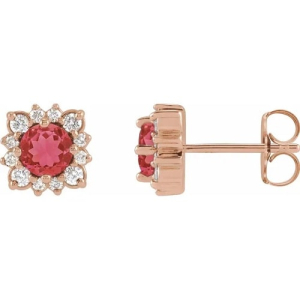 Harvelle Natural Ruby Rose Gold 4 Prong Set 