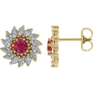 Faele Natural Ruby Yellow Gold Claw Set 
