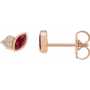 Haloke Natural Ruby Rose Gold Bezel Set 