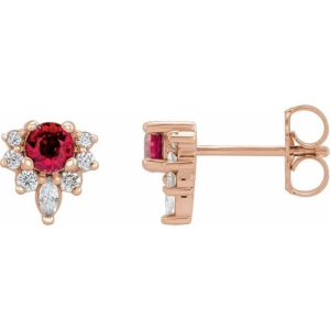 Haep Natural Ruby Rose Gold 4 Prong Set 