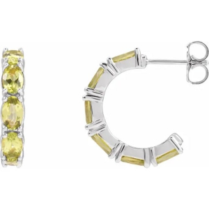 Fousafia Peridot 4 Prong Set  Diamond Earrings
