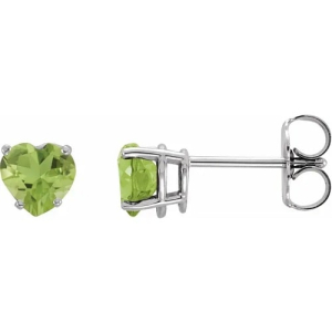 Flurekin Peridot Silver 4 Prong Set  Diamond Earrings