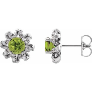 Flyta Peridot 4 Prong Set  Diamond Earrings