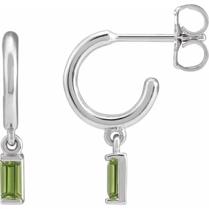 Ferdinanda Peridot Bar Set  Diamond Earrings