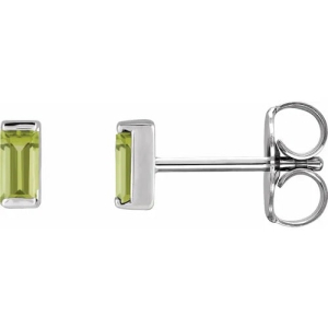 Femmota Peridot Bar Set  Diamond Earrings
