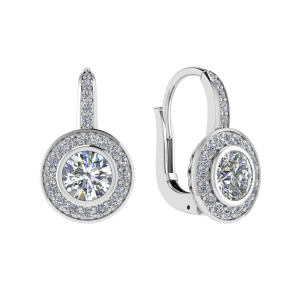 Kiki Natural Rose Gold Bezel Set Hoop Diamond Earrings