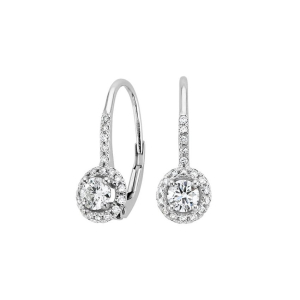 Keyanna Natural Rose Gold 4 Prong Hoop Diamond Earrings