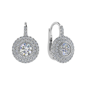 Kasandra Natural Yellow Gold Prong Set Hoop Diamond Earrings