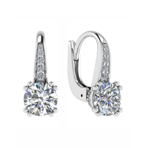 Fronie 0.50 - 2.50 Carat Natural Round cut Double Prong  Hoop Diamond Earrings