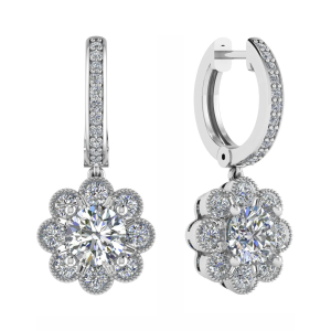 Liuitha Natural 4 Prong Set Drop Diamond Earrings