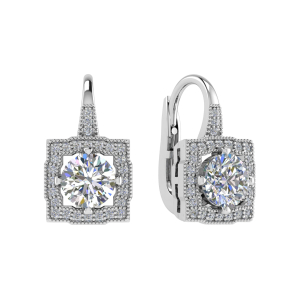Frigyth 0.70 - 1.50 Carat Natural Round cut Prong Set  Hoop Diamond Earrings