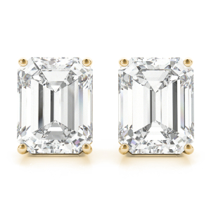 Julie Lab-Created Yellow Gold 4 Prong  Diamond Earrings