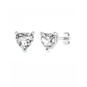 Julieta 0.10 - Carat Lab-Created Heart cut 3 Prong  Studs Diamond Earrings